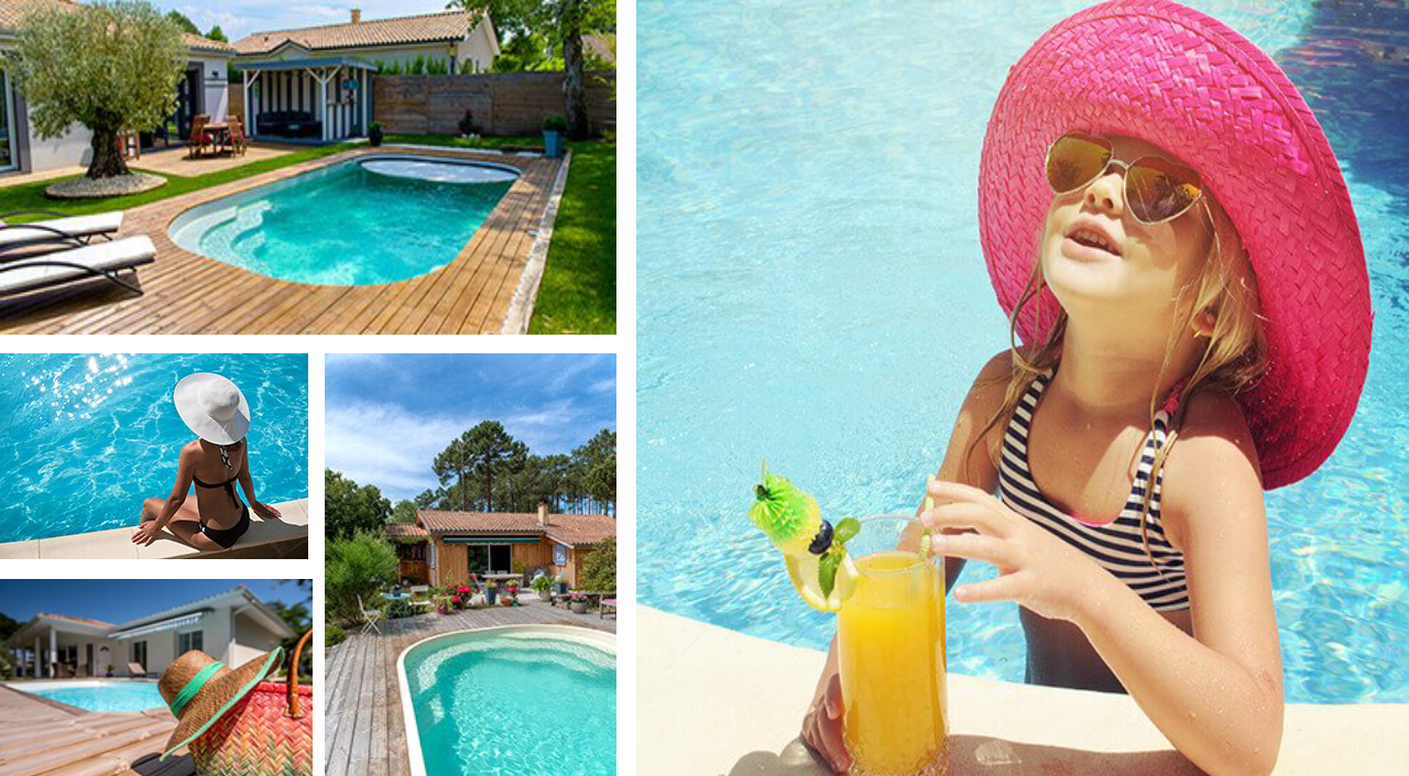 Inclined bottom swimming pool