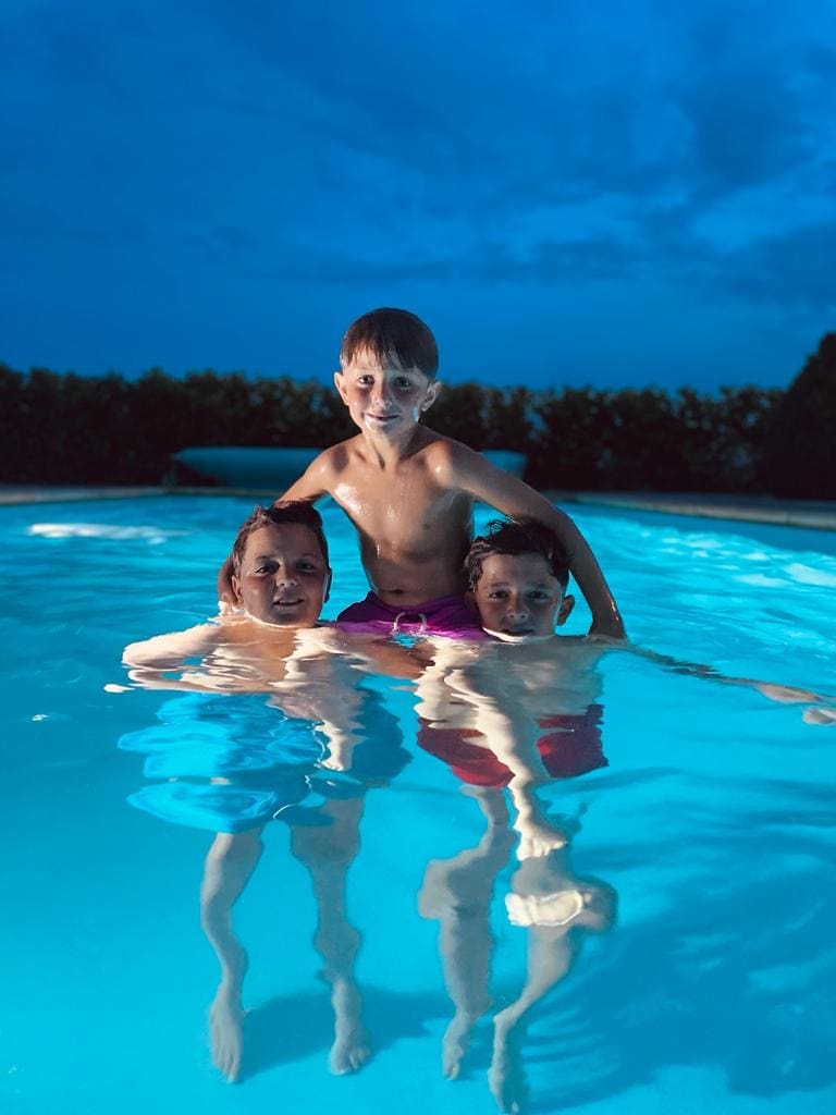 king 9m pool project in metallic blue
