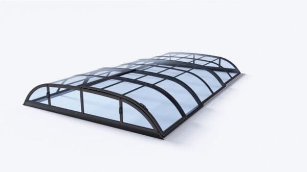 Dallas telescopic pool enclosure open