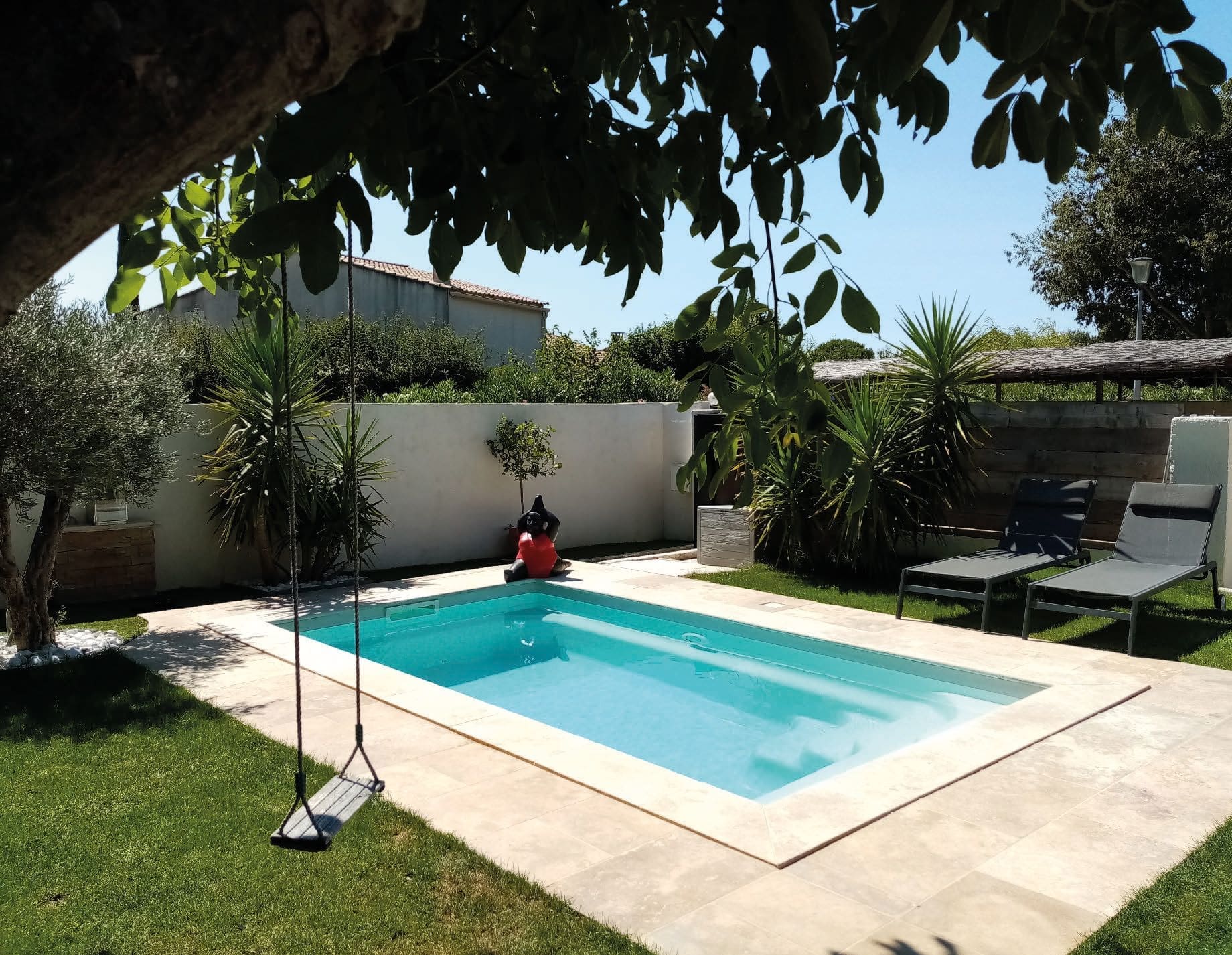 Mini Baby fibreglass swimming pool designed for smaller gardens