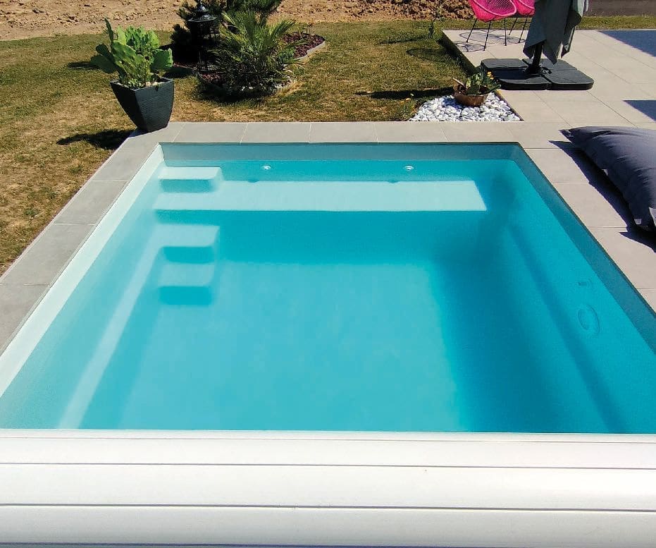 Mini-Karé fibreglass swimming pool designed for modern outdoor living