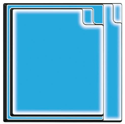 Mini-Karé compact fibreglass swimming pool measuring 3.15 metres by 3.15 metres