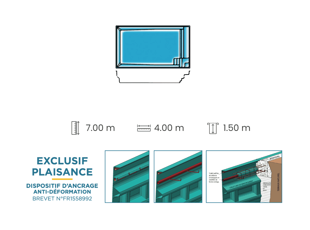 7 metre Pleasure Pool technical dimensions