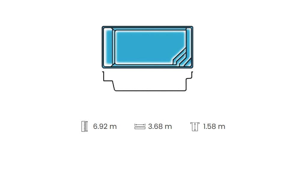Relaxation Evolutionary fibreglass swimming pool