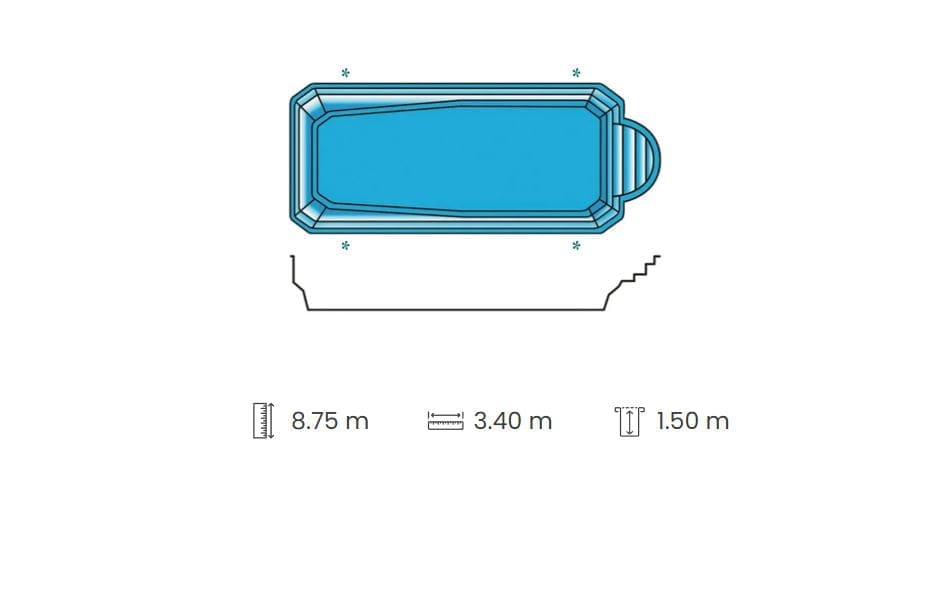Romaine fibreglass swimming pool in a premium outdoor living setting