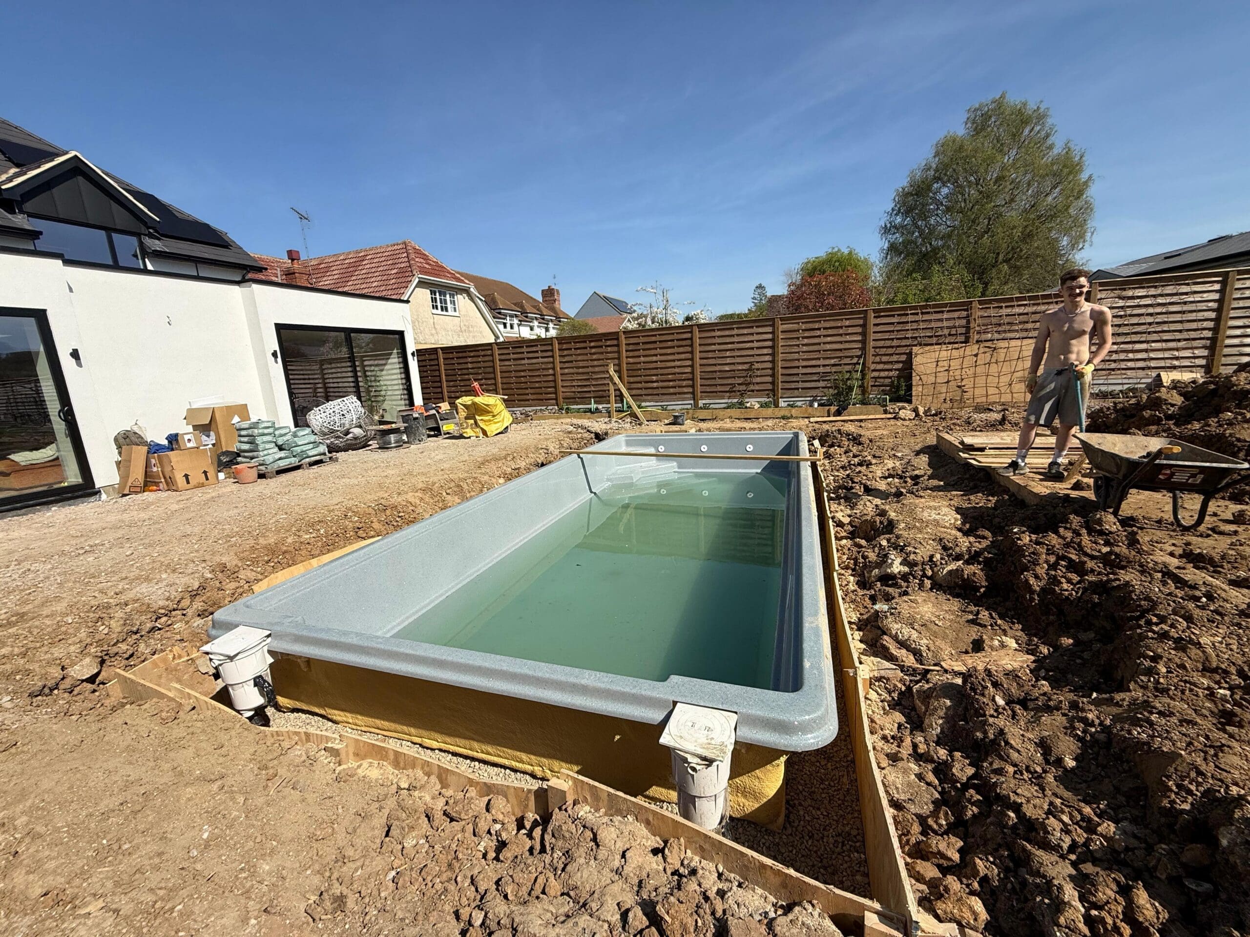 Sycillia swimming pool installation in progress