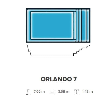 Orlando 7 metre swimming pool technical drawing