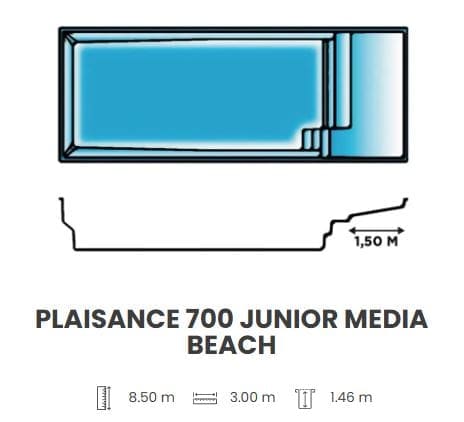 Plaisance Junior pool installed in a garden setting