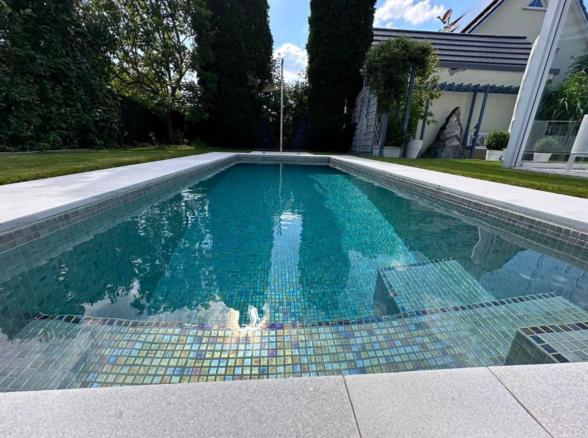 Mosaic pool tile sample
