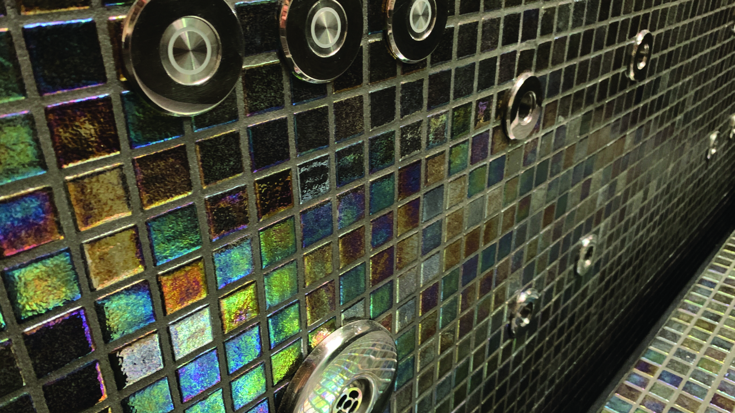 Mosaic pool installation