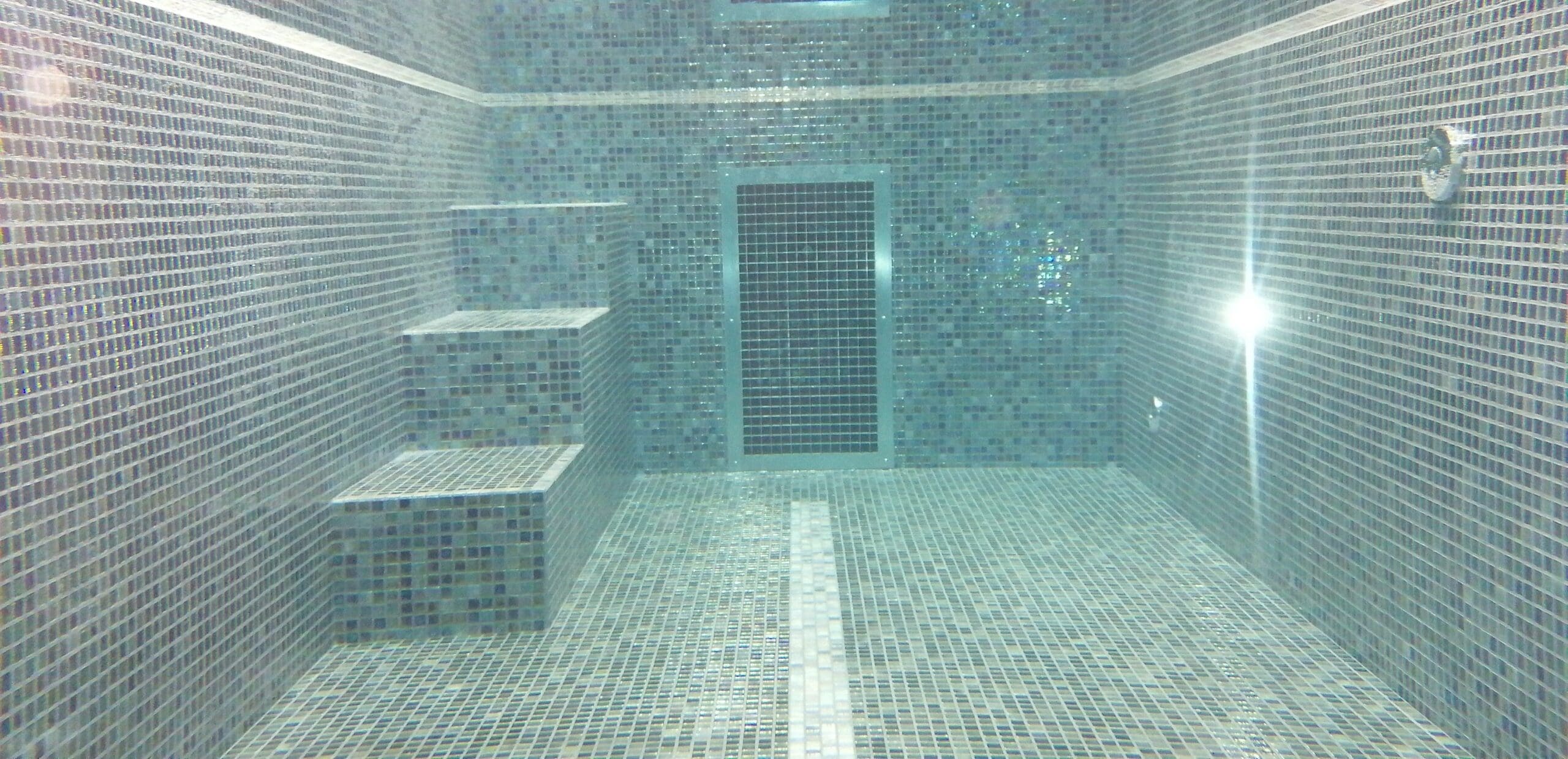 Completed mosaic tiled pool