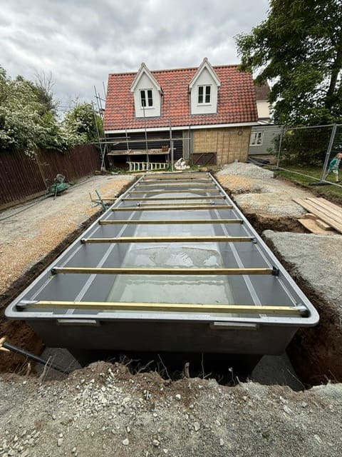 Sloping bottom pool installation gallery